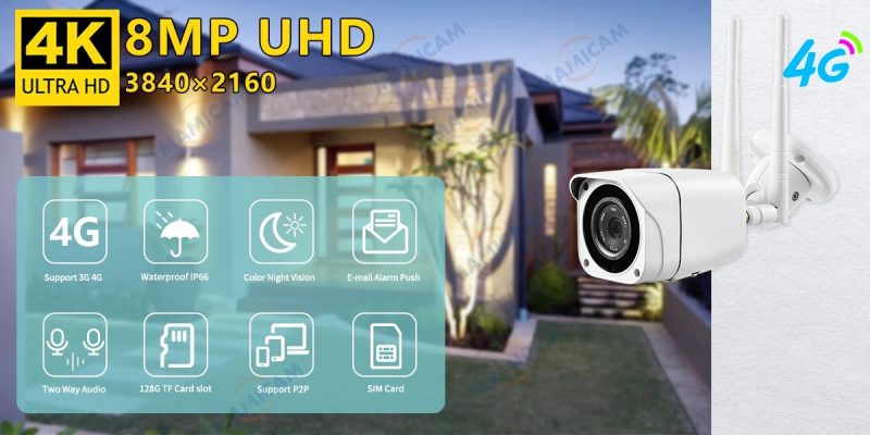 8MP UHD útimyndavél með 4G tengingu