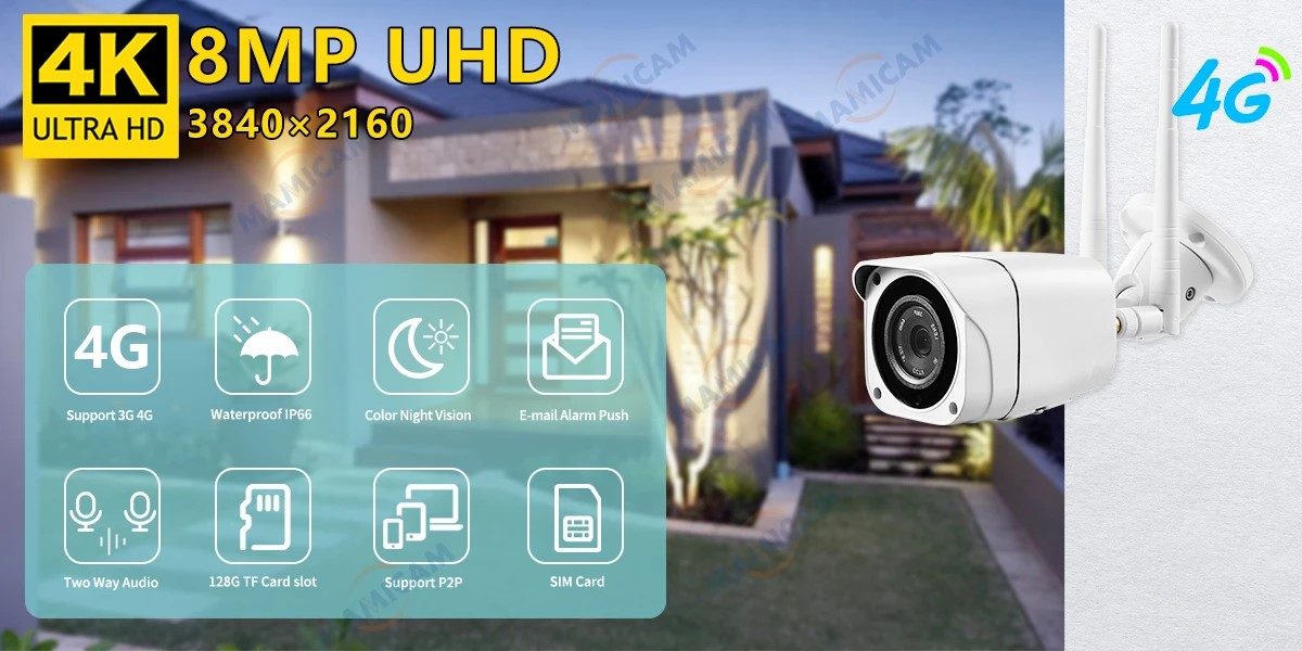 8MP UHD útimyndavél með 4G tengingu